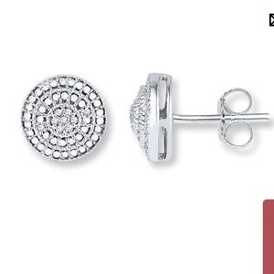 NWOT KAY Jewelers 1/20 ct Round Diamond Sterling Silver Stud Earrings